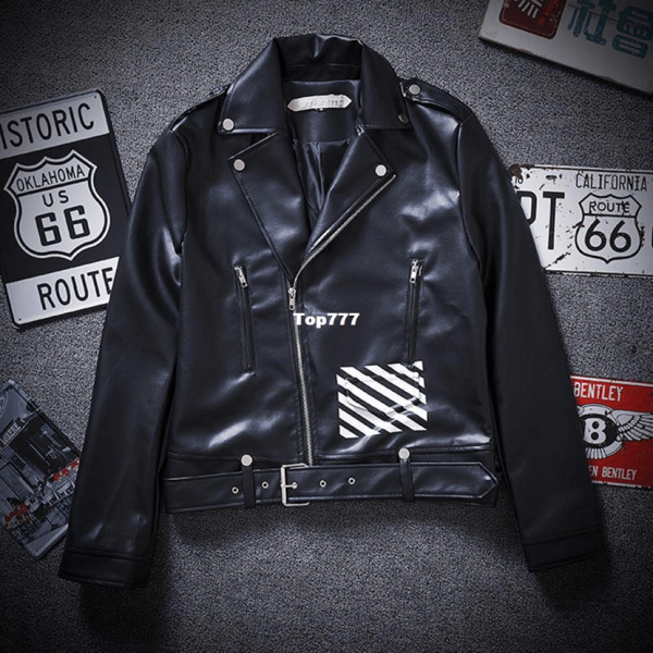 Off White Leather Jacket For Mens