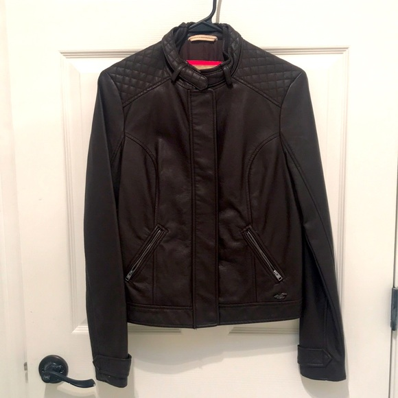 Hollister Faux Brown Leather Jacket