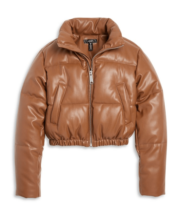 Girl's Brown Faux Leather Jacket