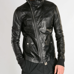 Bullet Hooded Black Leather Jacket