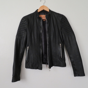 Goose Craft Black Leather Jacket