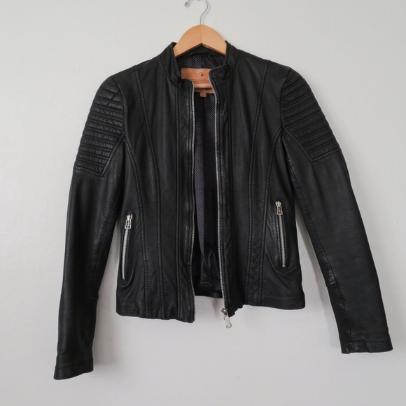 Goose Craft Black Faux Leather Jacket