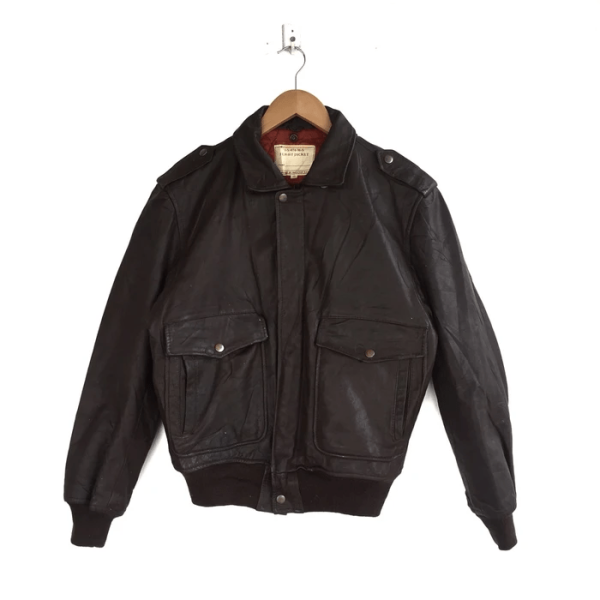 Houston N Y C Black Leather Flight Jacket