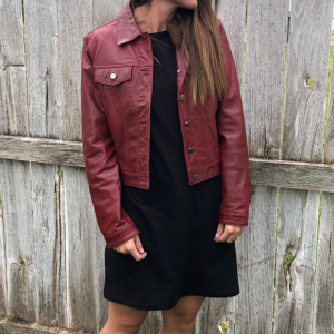 Women's Wilsons Red Faux Leather Jacket