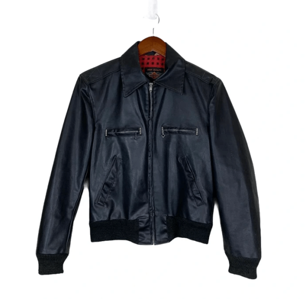 Vintage 50s Harley Davidson Black Leather Jacket
