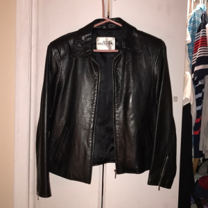 Vintage Sea Dream Black Leather Jacket