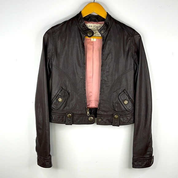 Ezra Fitch Abercrombie & Fitch Brown Faux Leather Jacket
