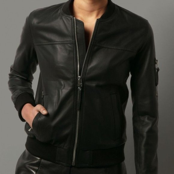 Men's Boda Skins Spier Black Faux Leather Bomber Jacket