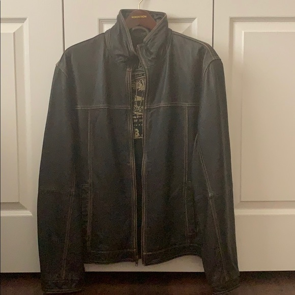 Men’s Tommy Bahama Black Faux Leather Jacket