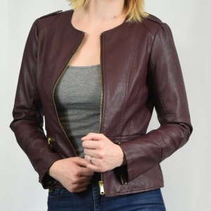 Women's Steve Madden Brown Faux Leather Jacket