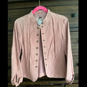 Blush A M I Suede Pink Leather Jacket