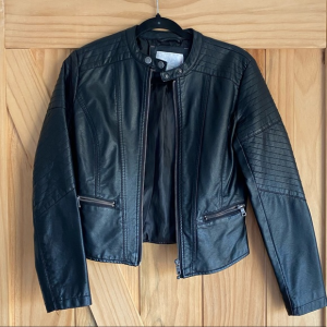 Black Faux Leather Jacket 3