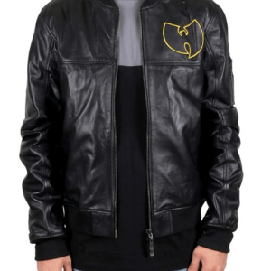 Wu Tang Bomber Black Faux Leather Jacket