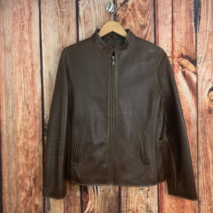 Tibor Luxe Faux Leather Brown Cognac Riding Jacket