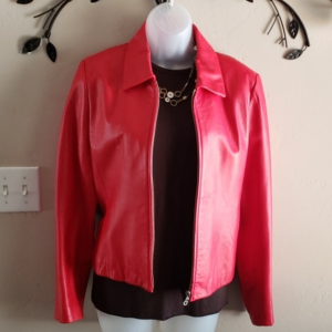 Women's Marc New York Red Faux Leather Jacket