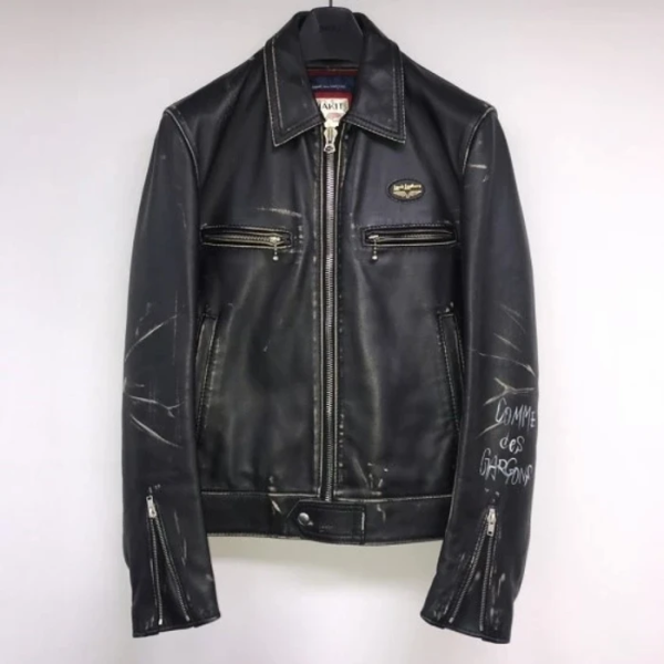 Comme Des Garcons X Lewis Black Faux Leather Jacket