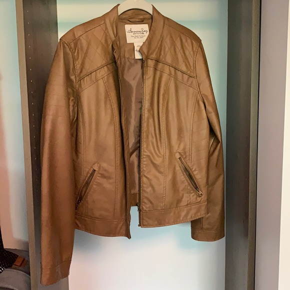 Brown American Rag Brown Faux Leather Jacket