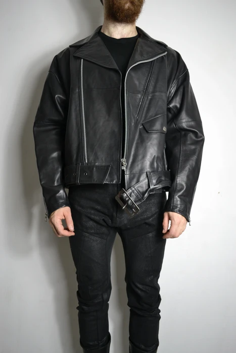 Julius Aw17 Sample Black Faux Leather Jacket