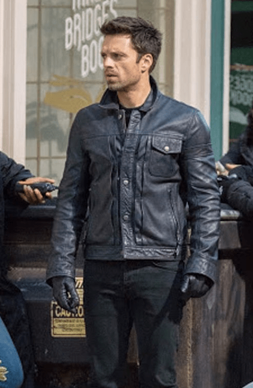 Sebastian Stan Black Faux Leather Jacket