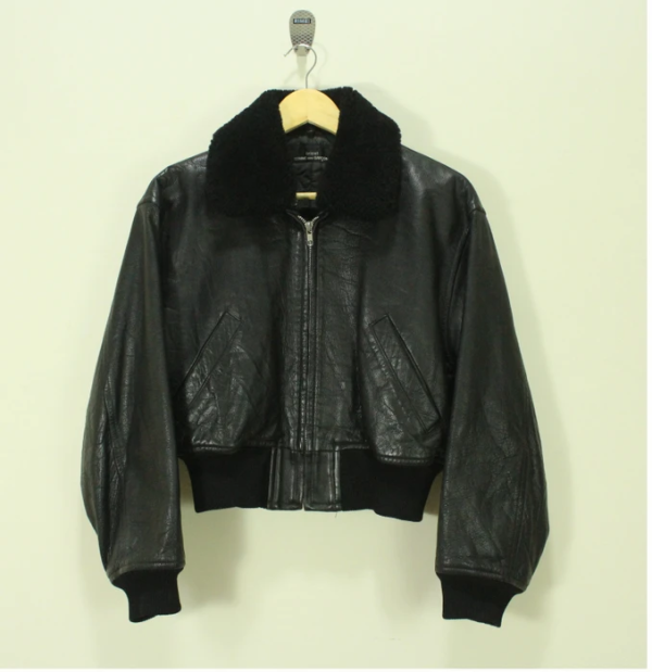 Women's Comme Des Garcons Tricot Black Faux Leather Jacket