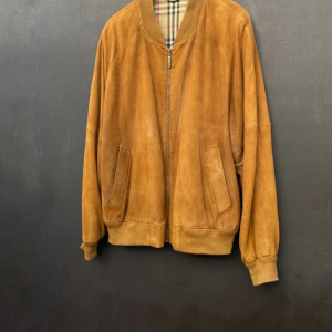 Burberrys Vintage Brown Suede Leather Jacket