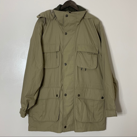 Mens Roundtree & Yorke Outdoors Green Hooded Jacket