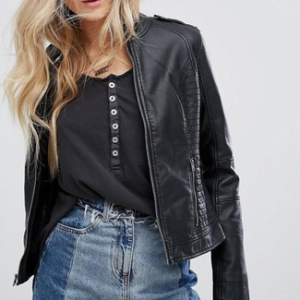 Women's Hollister Black Faux Leather Jacket