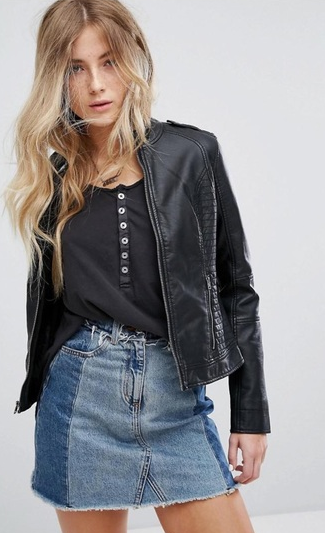 Women's Hollister Black Faux Leather Jacket