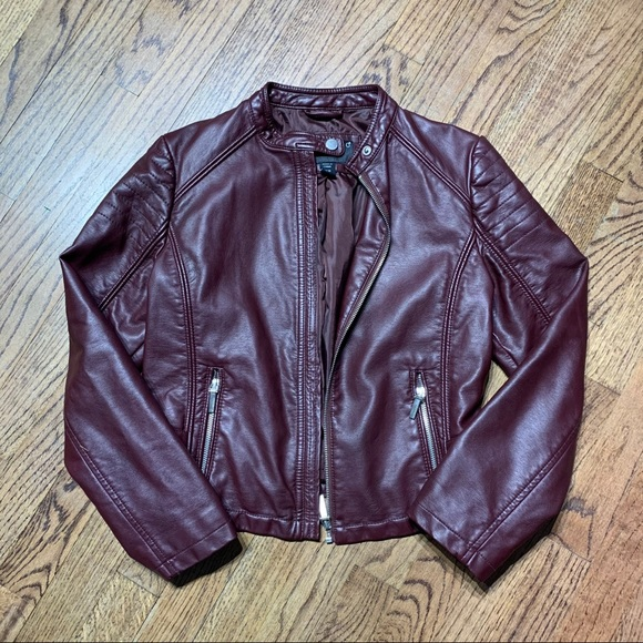 Bernado Brown Faux Leather Zip Up Jacket