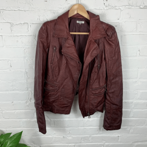 Buffalo David Bitton Maroon Leather Jacket