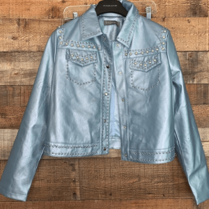 Bagatelle Blue Faux Leather Jacket