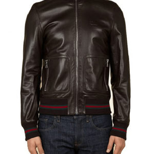 Eminem Not Afraid Brown Faux Leather Bomber Jacket