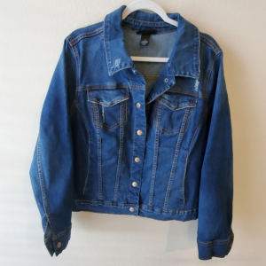 Lane Bryant Distressed Jean Blue Denim Jacket