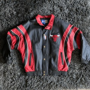 Vintage Starter Nba Bulls Faux Leather Jacket