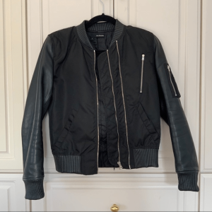 The Kooples Leather Satin Bomber Jacket