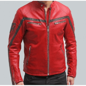 Columbus Red Motorcycle Jacket