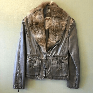 C Luce Silver Faux Leather Jacket