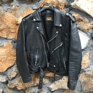 Vintage Protect Black Leather Motorcycle Jacket