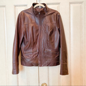 Caslon Lined Brown Leather Jacket