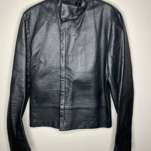 Dior Homme Ss02 Stitched Black Leather Jacket