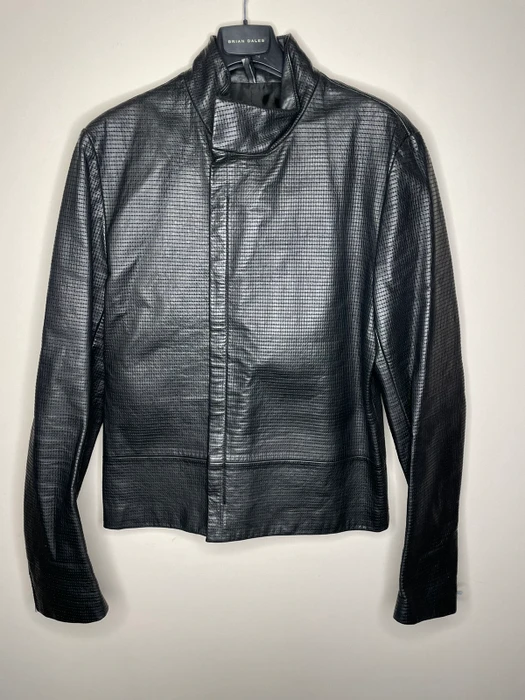 Dior Homme Ss02 Stitched Black Faux Leather Jacket