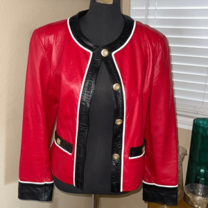 Vintage North Beach Womens Red Leather Jacket