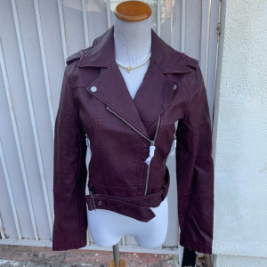 Collection B Junior Purple Faux Leather Moto Jacket