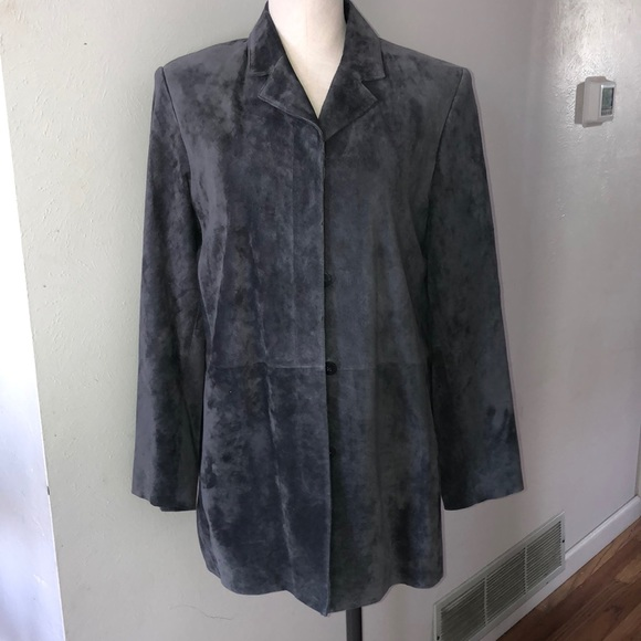Women's Valerie Stevens Silky Suede Gray Coat