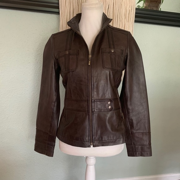 Women's Kenneth Cole Reaction Brown Faux Leather Jacket