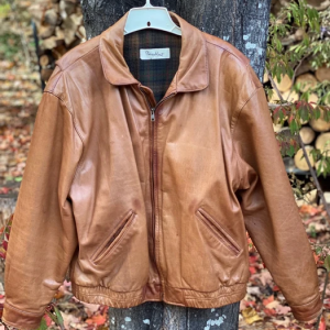 Vintage Philippe Monet Brown Leather Jacket