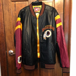 Washington Redskins Black Faux Leather Jacket