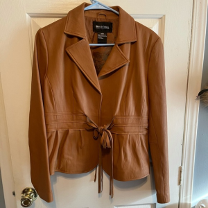 Brandon Thomas Brown Faux Leather Coat