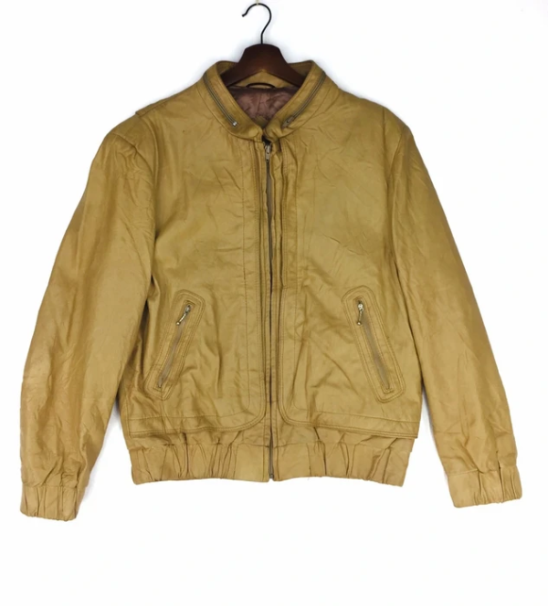 Pierre Cardin Cream Leather Jacket
