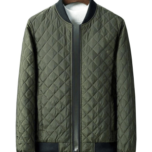 Diamond Quilted Ma 1 Green Jacket